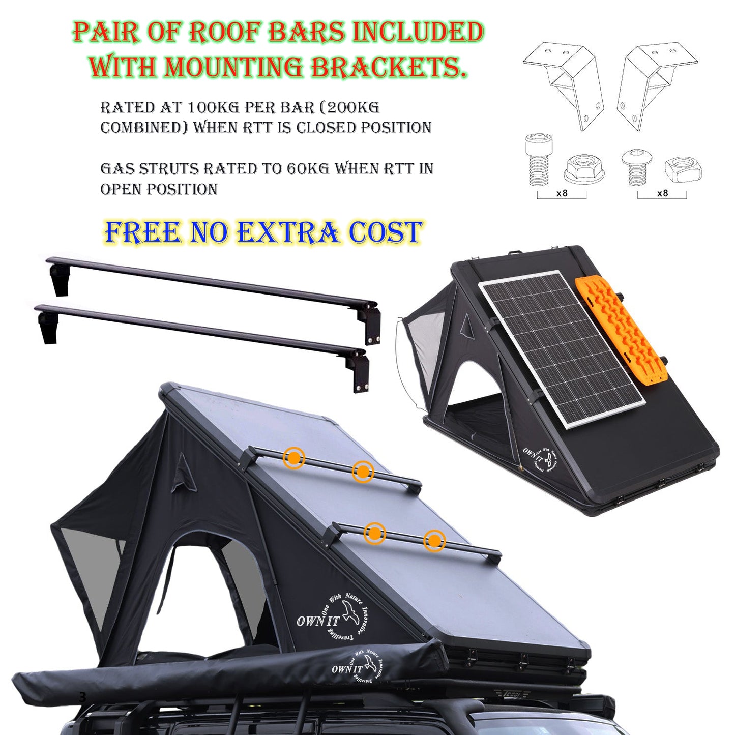 Rooftop Tent - Solid peaks 150
