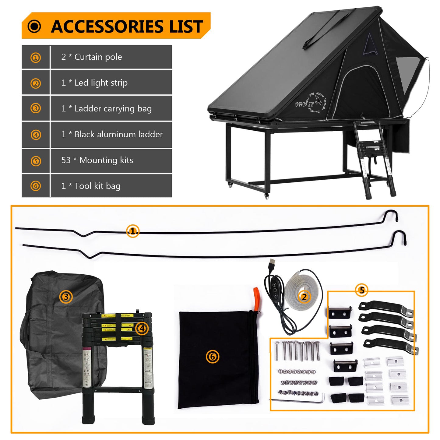 Rooftop Tent - Solid peaks 150